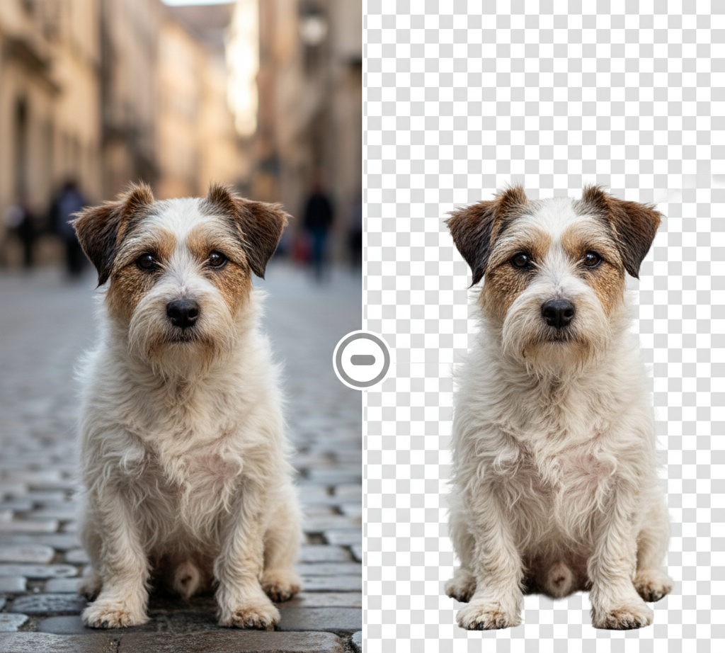 Dog with background removed
